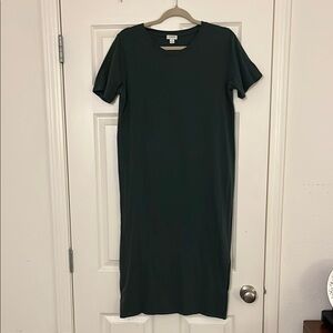 Elegant Dark Green T-Shirt Dress